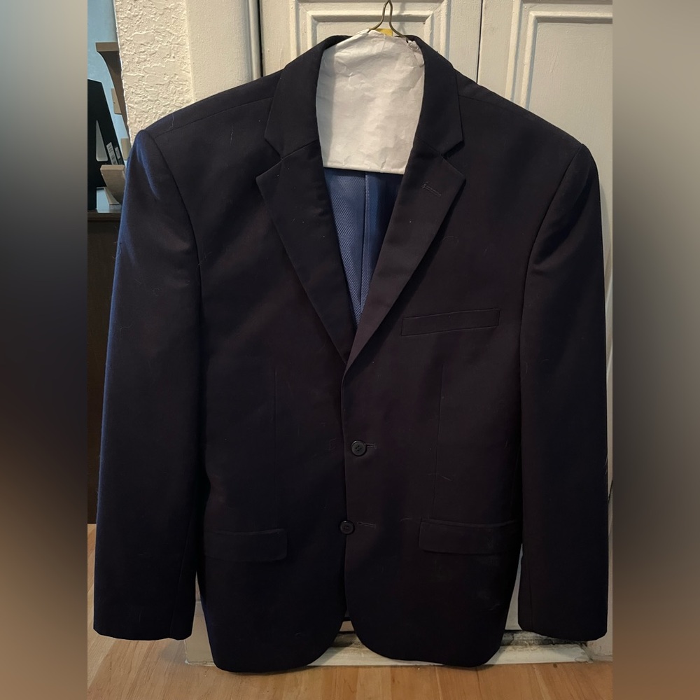 Mens Navy Blue 38S Suit Jacket